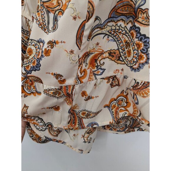 Sweet Rain Paisley Peplum Top Women Size 2X Peasant Ruffle Festival Western Boho - Picture 4 of 9